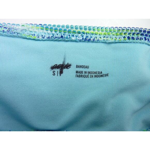 NWOT Aerie Green & Blue Space Dye V Wire Bandeau Bralette Bikini Top Size S - Picture 6 of 6